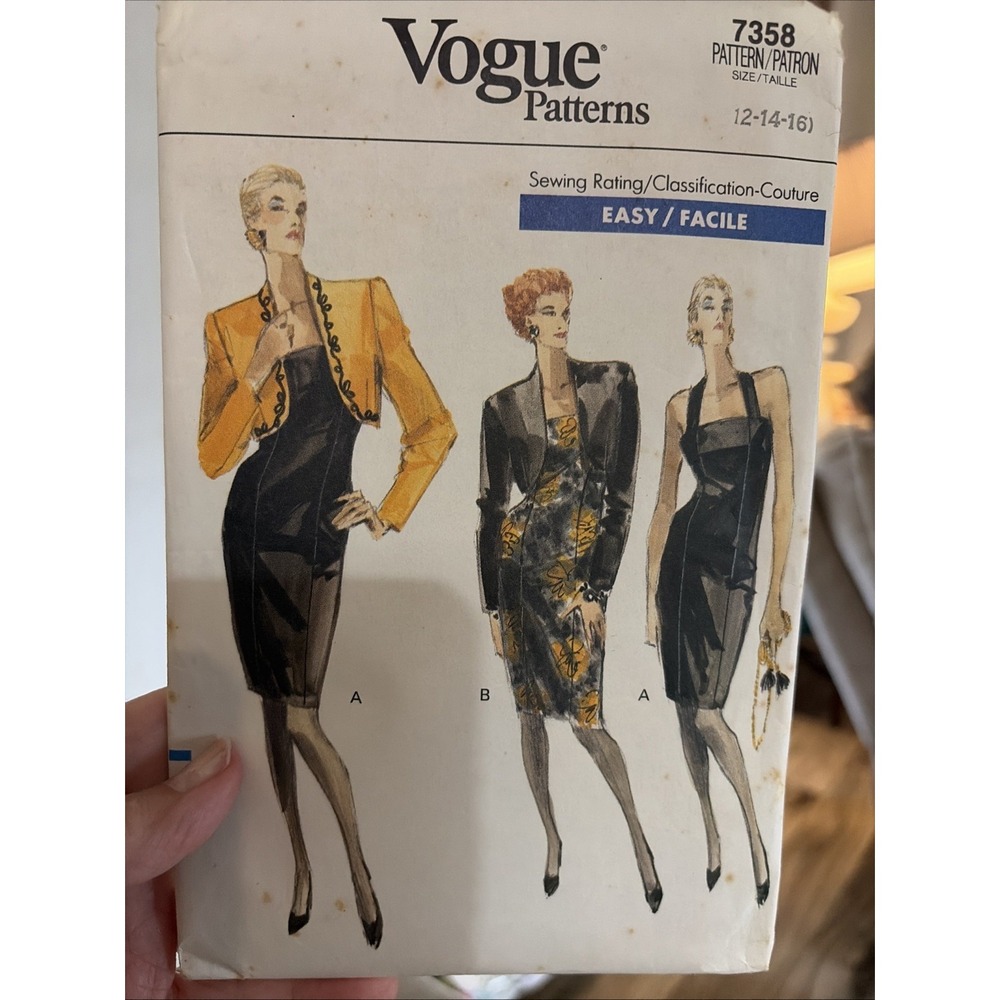 VOGUE Sewing Pattern 7358 Misses Jacket and Dress UNCUT! Vintage Size 12-16 VTG